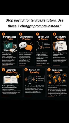7 ChatGPT Prompts to Learn Any Language FAST
