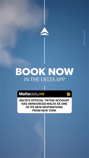2.8K views · 13 reactions | Delta Airlines has officially announced Malta as one of its newest destinations from New York’s JFK Airport. The news was shared via the airline’s TikTok account, which posted a celebratory reel.  Read: https://maltadaily.mt/direct-flights-from-malta-to-new-york/ #MaltaDaily | Malta Daily | Facebook
