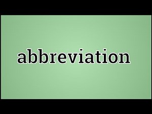 What Abbreviation Means