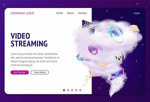 Download Video streaming internet film service landing page for free
