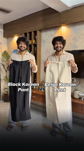 Black Korean Pant Vs Beige Korean Pant #koreanpants #koreanstyle #koreantrousers #mensfashion #ootd
