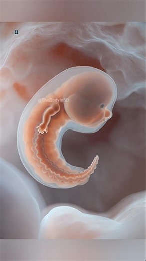 Baby Development at 4 Weeks: 3D First Trimester Animation Video #fertilization #anatomy #shortvideo