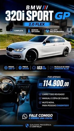 BMW 320i Sport GP 2.0 2017 #carros #bmw #bmw320i #carrosdeluxo #vendas