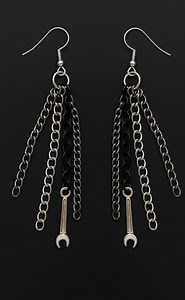 Chain Dangle Earrings Crescent Wrench Charm Industrial Grunge Jewelry Punk Rock Alternative Gift Ideas for Gearheads - Etsy Canada