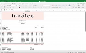 Invoice Template Download, Freelance, Hourly Consultant, Pink Invoice, Excel Invoice, Editable - Etsy