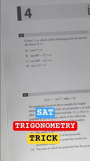 SAT Trigonometry Question — Fast & Easy Solution for Test Day
