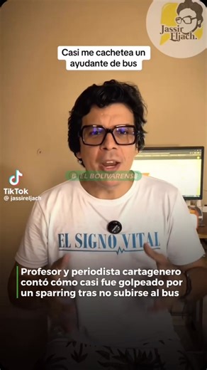 El Bolivarense | Noticias | Información | Publicidad on Instagram: "Un profesor y periodista cartagenero denunció que un conductor de bus, conocido como “sparring”, intentó golpearlo después de que no se subiera al vehículo. El incidente ocurrió en la ciudad de Cartagena, y el profesor y periodista relató su experiencia en una publicación. Déjanos tu opinión en los comentarios."