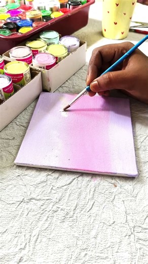 How to draw a simple painting using canvas board ❤️#youtubeshorts #art #drawing #shortvideo #shorts