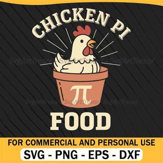 Chicken Pi Food Math Symbol Pun Funny Retro Illustration Svg - Etsy UK