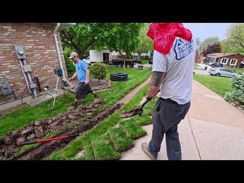how to install a french drain and catch basin system to solve water pooling