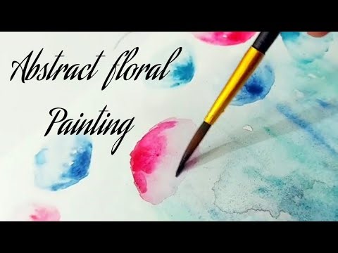How to paint Simple watercolor florals/ Easiest abstract floral art
