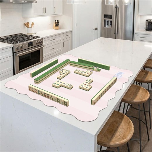 Personalized Scalloped Mahjong Mat 31.5"x31.5" - Pink, Green or Blue - Etsy