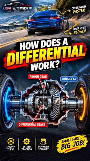 How Does a Car Differential Work? 🚗⚙️ | Explained in 3D