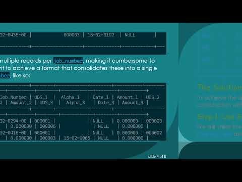 Reformatting SQL Server Data: Converting Multi-Line Entries into Single Rows