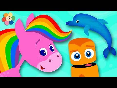 Learn Colors for Toddlers | Rainbow Horse Coloring Animals and Landscapes