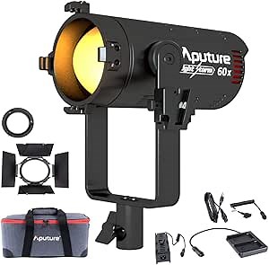 Aputure LS 60X 60W Bi-Color Adjustable LED Video Light,Aputure Light Storm V Mount,Built-in 9 Lighting FX