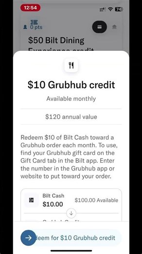 How to Redeem Bilt Cash for Grubhub or other Gift Cards and Credits