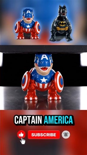 Hydraulic Press vs Slime T-Rex in Captain America & Batman Suits! CRAZY Ending!