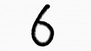 Number 6 Hand Drawn Animation With Brush Stroke For Education And Business Concept