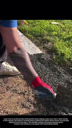 How to Lay Stone Lawn Edging Perfectly 🛠️ #DIY #Landscaping #Hardscaping