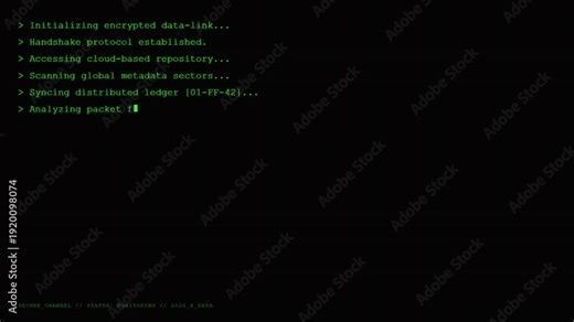 Encrypted Data-Link & Cloud Repository Access – Neural Grid Processing with Real-Time Telemetry | Tech Animation.