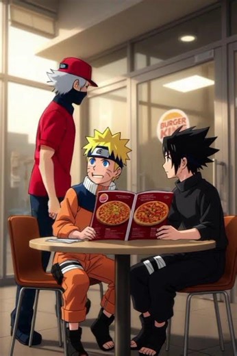 Naruto and Sasuke are coming to eat fast food😂#sasuke#naruto