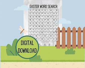 Easter Word Search for Children | Kids Game | No Screen Time | PDF | Printable | Easter Party | Activity for Children and Adults - Etsy