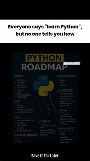 Everyone Says “Learn Python” 🐍 But No One Tells You HOW | Python Roadmap #python #learnpython