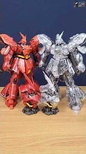 [4K][1-Min Comparison] How to Display the MG Sazabi Ver. Ka with the MS Mechanical Bust! MS Mecha...