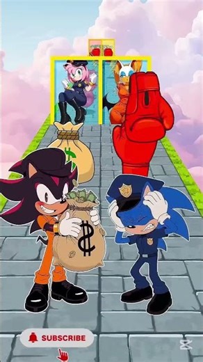 Sonic vs Shadow 🚔 EPIC Police Run Challenge Day 88! 🔥 #shorts