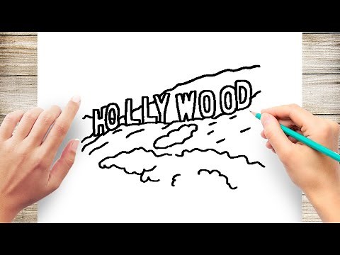 How to Draw Hollywood Sign Step by Step