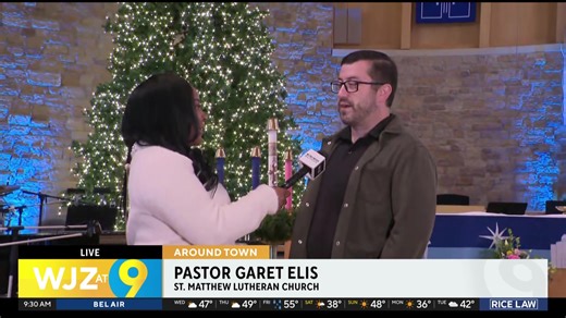 Pastor Garet this morning on the WJZ-TV | CBS Baltimore morning show! Come check out our light display, open every night from 6pm to 9pm (not on Christmas Eve)! | St. Matthew Lutheran Church