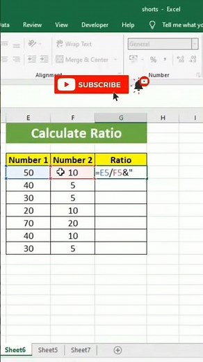 Calculate Ratio in Excel #excel #amazingshorts #excelshortcuts #youtubeshorts #exceltutorial #ratio