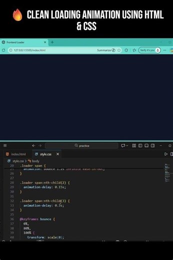 🔥 Clean Loading Animation using HTML & CSS #coding