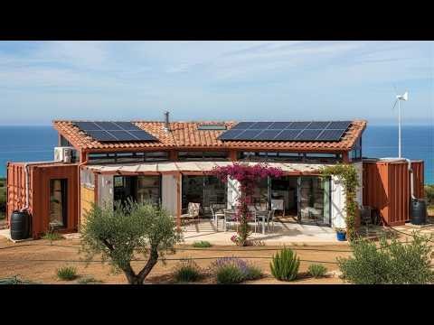 Shipping Container Mediterranean: Upcycled Luxury with Grand Interior Flair