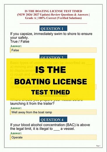 Is the Boating License Test Timed? Actual Questions and Answers (2026 Guide)