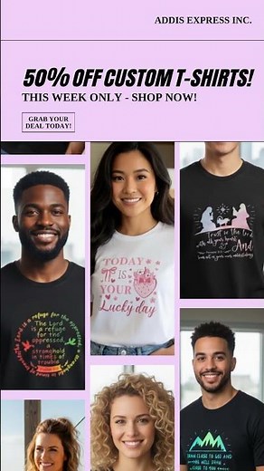 50% Off Custom T-Shirts!