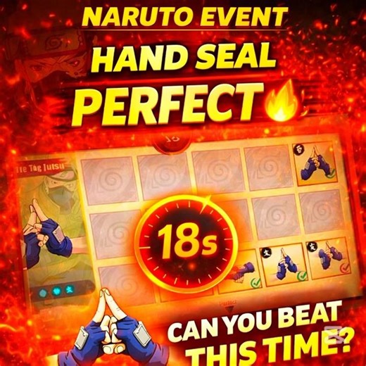 Naruto Hand Signs Speed Run 🔥 Perfect in 18s! | MLBB Naruto Event #shorts #naruto #mlbb #foryou
