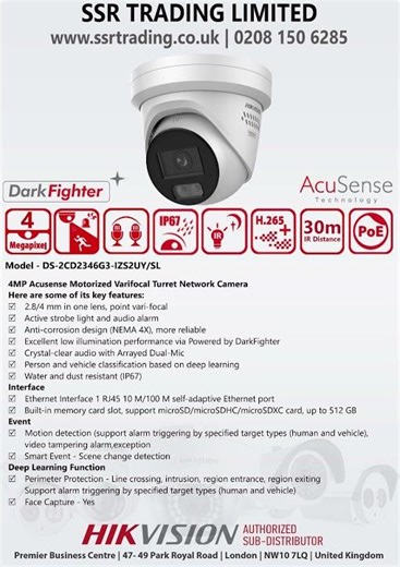 Hikvision 4MP Smart Hybrid Light with ColorVu Turret IP Camera - DS-2CD2347G3-LIS2UY/SL (2.8mm)