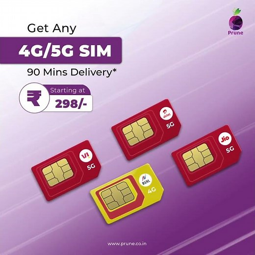 Buy Jio, Airtel, VI & BSNL Sim Card Online