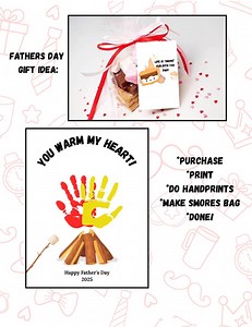 Father's Day Handprint Craft – Printable S'mores Keepsake (digital Download) - Etsy