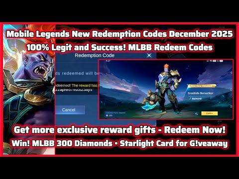 Mobile Legends Skin Redeem Code December 23, 2025 - MLBB Redeem Codes and Get Permanent Skin 🎁🎁🎁