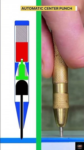 Automatic Center Punch: How It Works (Real Demonstration vs. Animation)#shorts