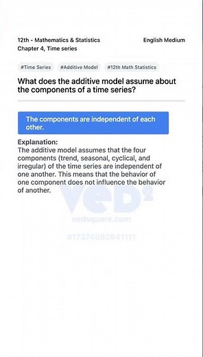 Understanding Time Series Additive Model 12th Math Statistics