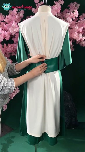 Avatar Toph Green Kungfu Suit Cosplay Costume with Hairband