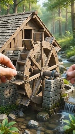 How to Build a Miniature Watermill | Tiny Wooden & Stone Craft Masterpiece DIY time-lapse