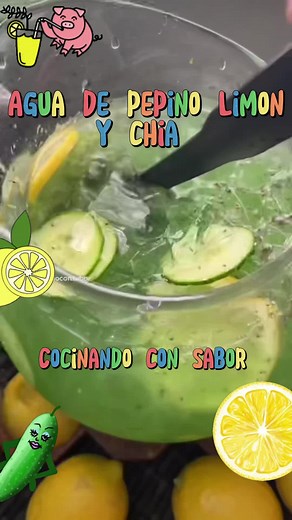 68K views · 1.2K reactions | Agua Fresca de pepino Limon y chia 勒#aguafresca#aguadepepinoylimon. #chia#Cocinandoconsabor #Angie#yum. #cocinandoconamor | Cocinando Con Sabor | Facebook