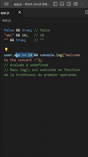 Technique JavaScript géniale : Les opérations "short circuit" avec &&