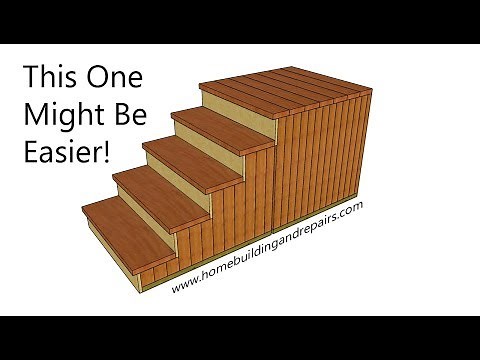 Four Step Outdoor Stairs With Detachable Landing - Vertical 2x4's Stringer
