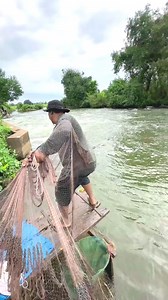 The fishing season in river - Throw cast net to catch fish #fishing #fishingislife #rural #outdoors #gonefishing #casting | Nimit Village